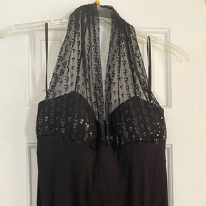 Jessica Howard Black Sequin Maxi Skirt